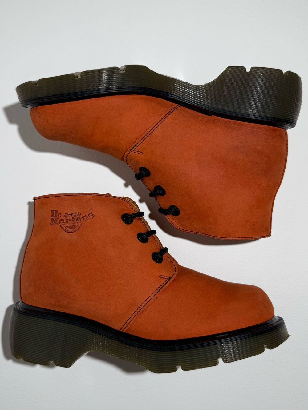 Dr. Martens Vintage Orange Pumpkin Leather Platform Boots UK 5